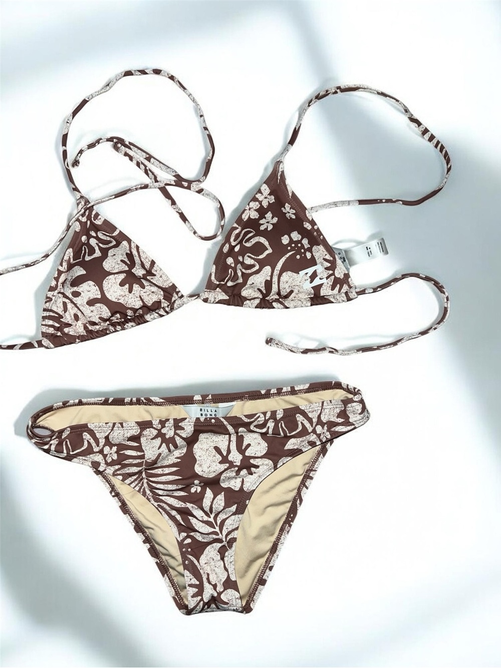 🌺 Billabong Brown Tropical Print Bikini Set 🌺